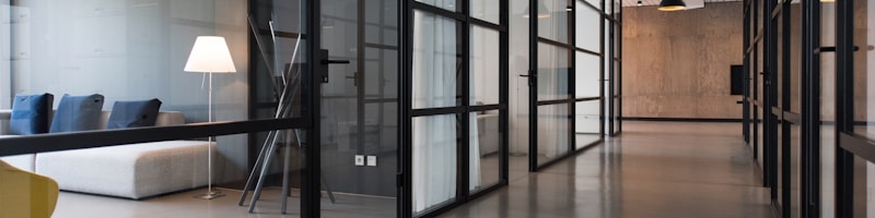 Modern office building with energy efficient features